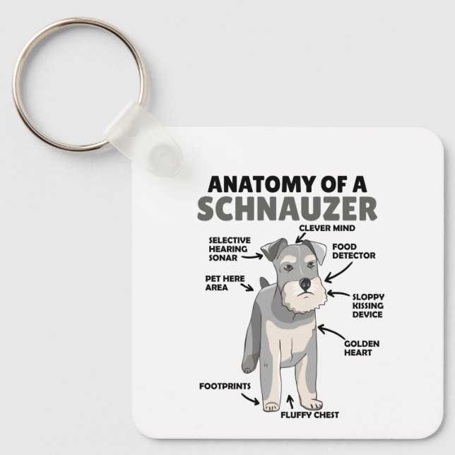 Chaveiro Anatomia De Cachorro Cuto Schnauzer (Frente)