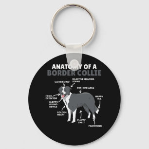 Chaveiro Anatomia De Um Cachorro Collie Engraçado Na Front