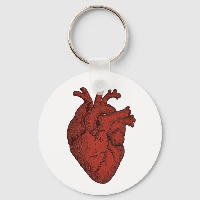 Chaveiro Anatomical Heart Art Keychain – Vintage Red Illust (Frente)