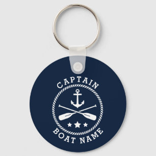 Chaveiro Anchor Oars Stars Nome Capitão Foto de Volta