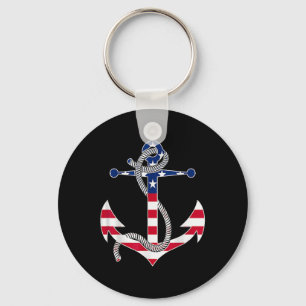 Chaveiro Anchor Patriótico de Bandeira Americana Dia 4