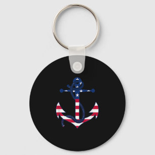 Chaveiro Anchor Patriótico do Bandeira Americano - Dia Memo