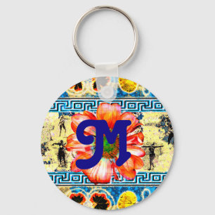 Chaveiro Ancient Dancewith daisy and monogram