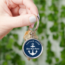 Chaveiro Âncora Personalizada da Marinha com Nome do Capitã