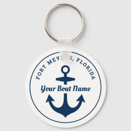 Chaveiro Âncora Personalizada Nome do Barco Marinha Branca 