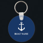 Chaveiro Ancoragem Náutica Vintage com o Nome do Barco<br><div class="desc">Ancoragem Náutica Vintage com seu chaveiro de Nome de Barco Personalizado.</div>