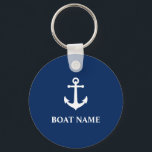 Chaveiro Ancoragem Náutica Vintage com o Nome do Barco<br><div class="desc">Ancoragem Náutica Vintage com seu chaveiro de Nome de Barco Personalizado.</div>