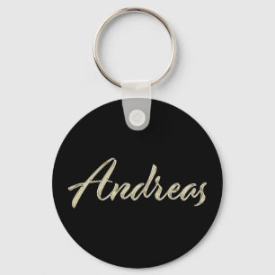 Chaveiro Andreas Name whitegold Button Schlüsselanhänger