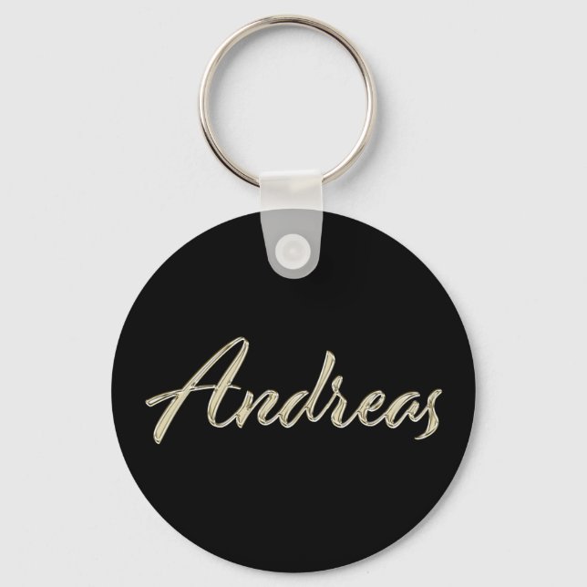 Chaveiro Andreas Name whitegold Button Schlüsselanhänger (Frente)