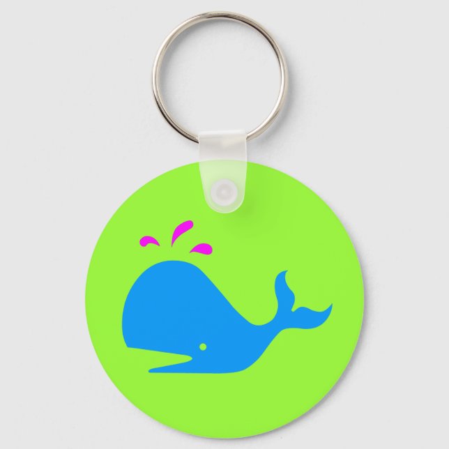 Chaveiro Andy Whale Singletons_aqua,magenta no verde (Frente)