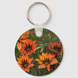 Chaveiro Anel Chave de Gazanias Laranja e Negra