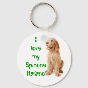 Chaveiro Anel chave - "eu amo meu Spinone Italiano".