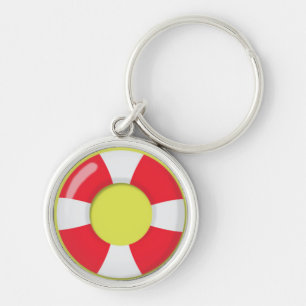 Chaveiro Anel de borracha Floatie do Lifeguard vermelho e