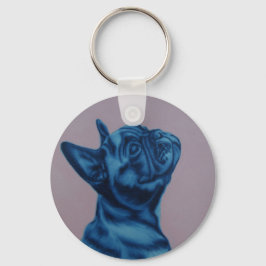 Chaveiro Anel de chave Blue Frenchie