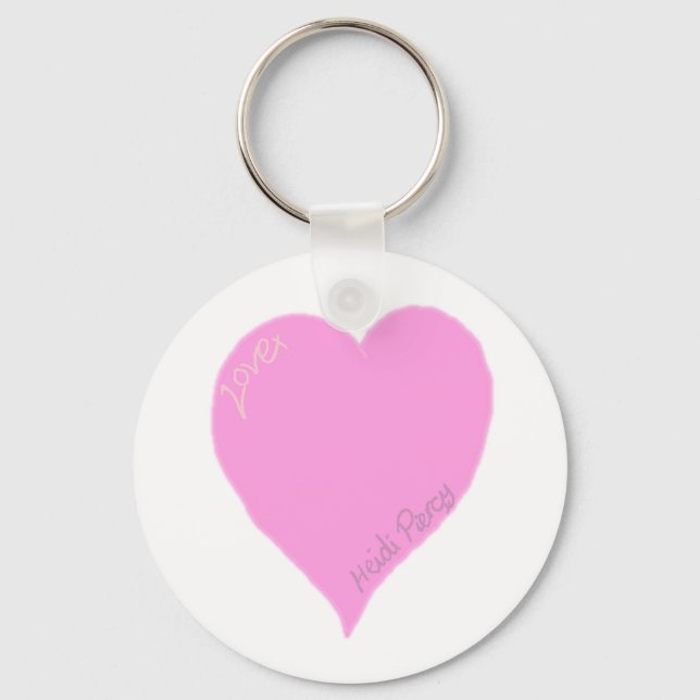 Chaveiro Anel de Chave do Coração de Amor Rosa bonito (Frente)