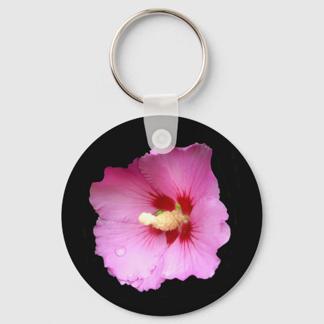 Chaveiro Anel de Chave do Hibiscus Rosa (Frente)
