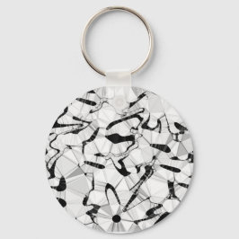 Chaveiro Anel de Chave em Movimento Preto e Branco