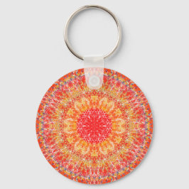 Chaveiro Anel de chave Orange Mandala