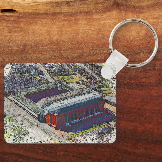 Chaveiro Anfield Stadium Liverpool - Artistic Watercolour (Frente)