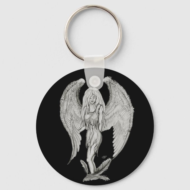 Chaveiro Angel Black and white Design (Frente)