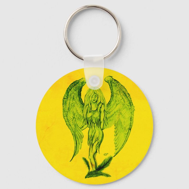 Chaveiro Angel no estilo de tatuagem (Frente)