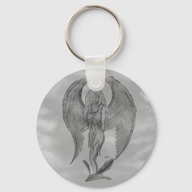 Chaveiro Angel no estilo de tatuagem (Frente)