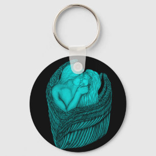 Chaveiro Angels Kissing, Design preto e verde