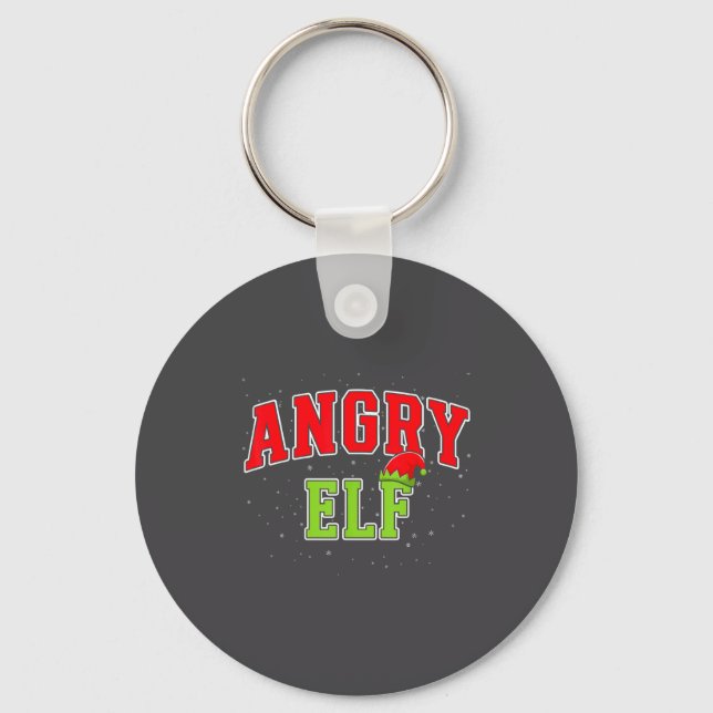 Chaveiro Angry Elf Christmas Family Matching Group Xmas  (Frente)