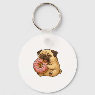 Chaveiro Animação engraçada de rosquinha de cachorro bonito