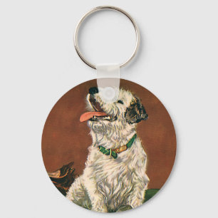 Chaveiro Animais Antigos, Cachorrinho Terrier Fofo Mastigan