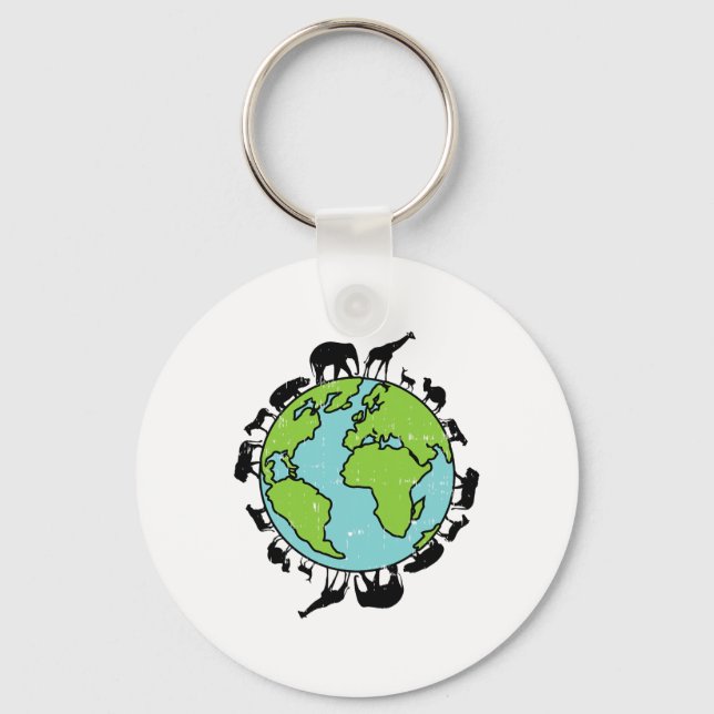 Chaveiro Animais da Terra Ambiente de Conservação da Vida S (Frente)