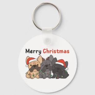 Chaveiro Animais de Natal do Bulldog Franceses Cães-de-Cort
