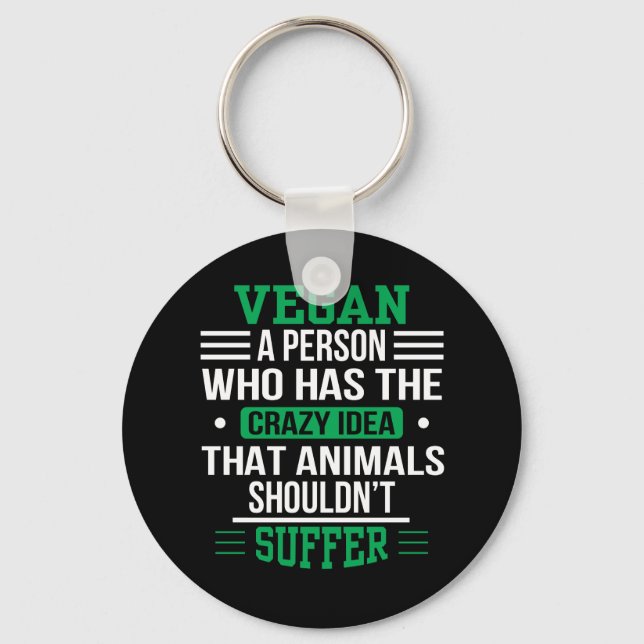 Chaveiro Animais Loucos De Vegan Não Devem Sofrer (Frente)