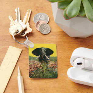 Chaveiro Animais selvagens do vintage, elefante africano do