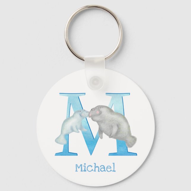 Chaveiro Animal ABC M é para manate key ring (Frente)