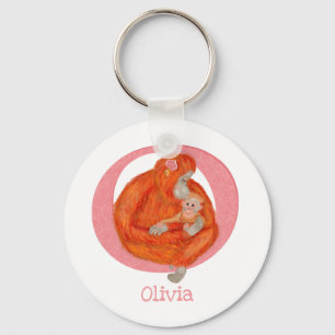 Chaveiro Animal ABC O é para anel chave orangotango