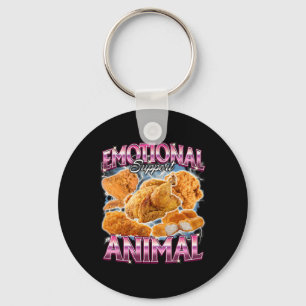 Chaveiro Animal de Apoio Emocional Frango Frito Engraçado C