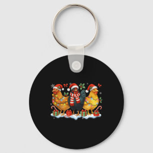 Chaveiro Animal de Fazenda Galinha Divertida Luzes de Natal