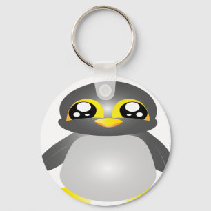 Chaveiro animal de pinguim engraçado