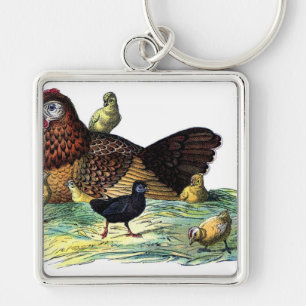 Chaveiro Animal do vintage das galinhas