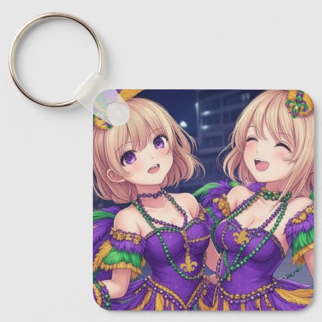 Chaveiro Anime Girls Mardi Gras (Frente)