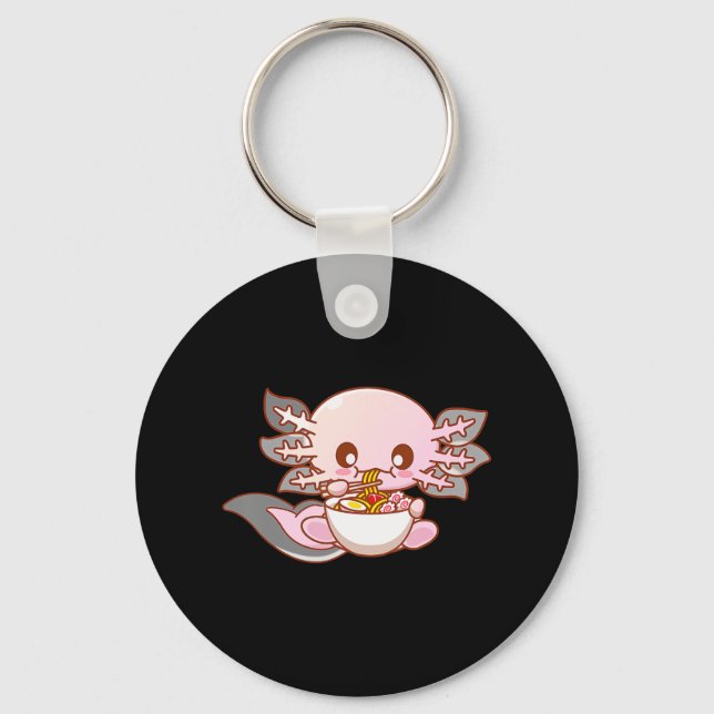 Chaveiro Anime japonês Ramen Axolotl Kawaii Comida (Frente)