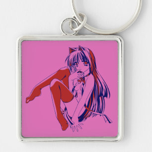 Chaveiro Anime Kawaii, Manga Americana Neko Catgirl
