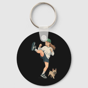 Chaveiro Anime Kickboxer Caminhando French Bulldog Streetwe