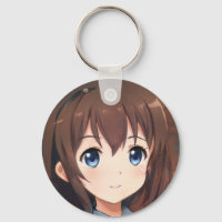 Anime manga sorridente garota olhos azuis