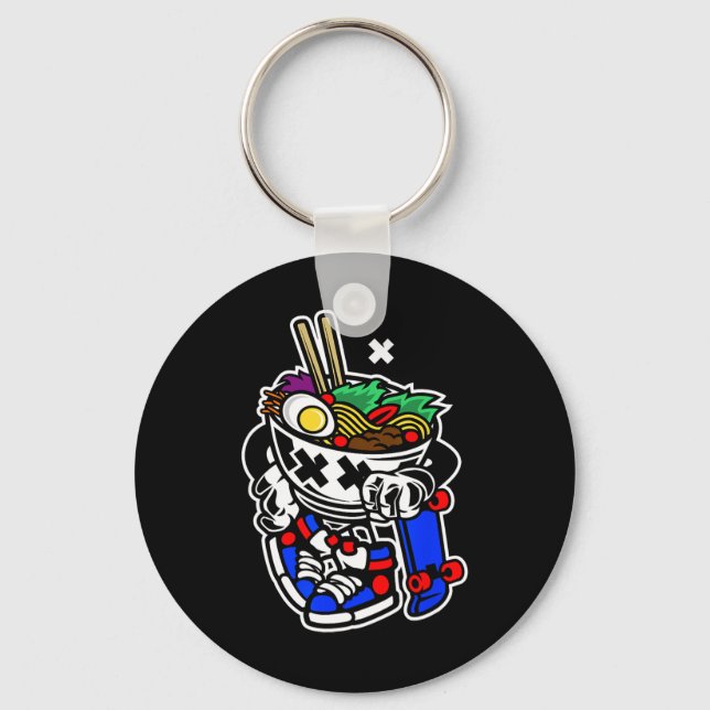 Chaveiro Anime Tendência de Skateboarding Ramen Noodle Volt (Frente)