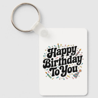 Chaveiro Aniversário Confetes Retrô