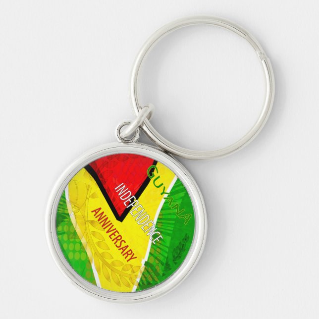 Chaveiro Aniversário da Independência da Guiana (Frente)