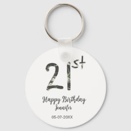 Chaveiro aniversário de 21 anos adiciona nome data ano mode