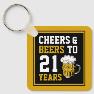 Chaveiro aniversário de 21 anos para saudações e cervejas a